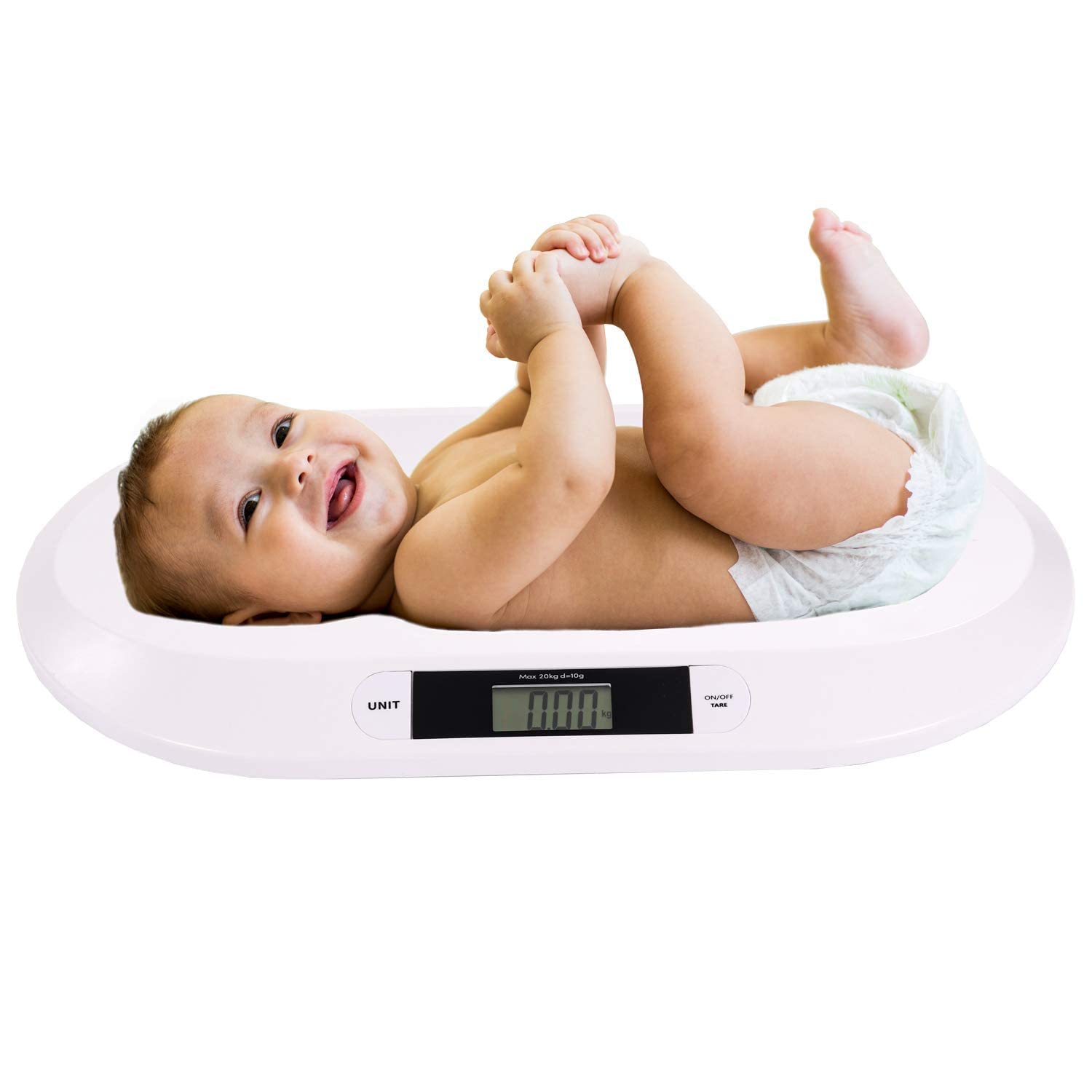 Belko® Báscula digital plana para bebés, hasta 20 kg, báscula de lactancia, báscula para animales y niños