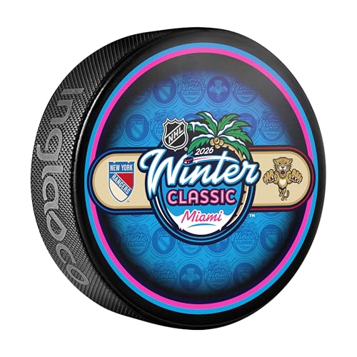2026 Winter Classic Dueling Souvenir Official NHL Puck - Miami - New York Rangers vs. Florida Panthers