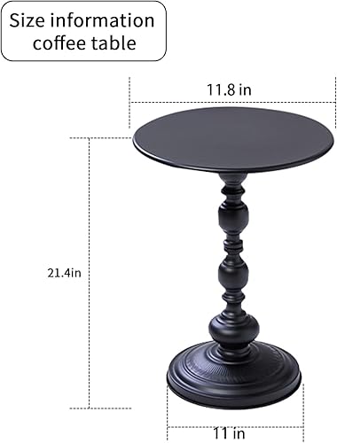 Miniatura 3 de Elegante mesa auxiliar redonda vintage con columnas romanas, diseño de metal resistente, perfecta como mesa de café, extremo, té o mesa de ocio para