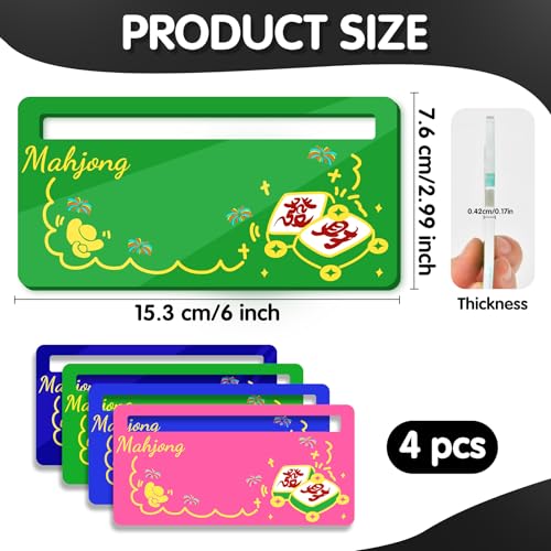 Juego 4 piezas Mahjong Line Finder acrílico miniatura 2