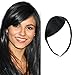 Dsoar Thick Side Bangs Clip in Bangs Real Human Hair Bang Natural Clip on Side Bangs Straight Fringe Hair Extensions(Jet Black,with Temples)
