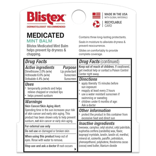 Image of Blistex Medicated Mint Lip Balm