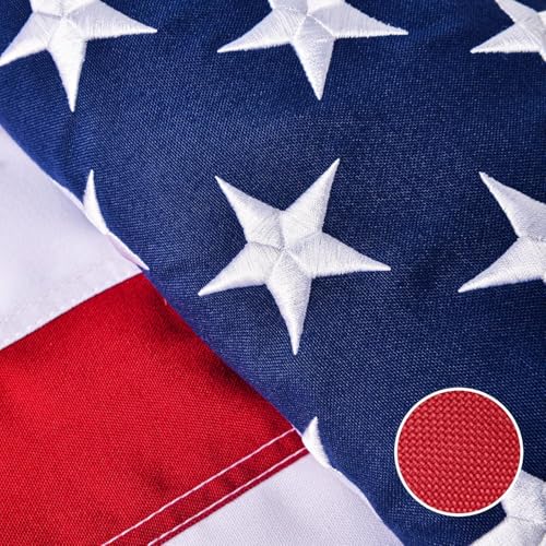 American Flag for Outside 4x6 Ft - TearProof Series Outdoor Use US Flags - Long Lasting Fade Resistant - Thick Spun Polyester USA Banner - High Wind United States Flag - Embroidered Stars Sewn Stripes Brass Grommets