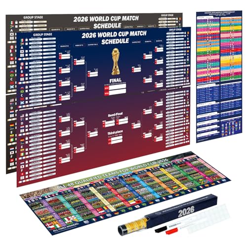Joyvera 3 Pack 2026 World Cup Extra Large Schedule Poster