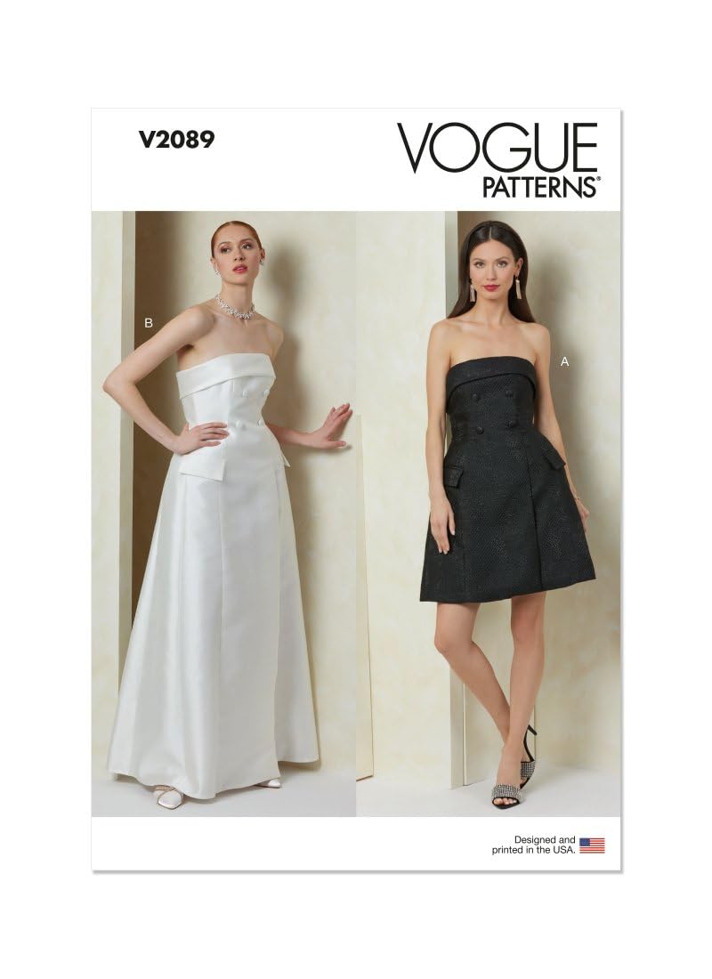 Patrons de robes Vogue V2089R5 pour coudre votre tenue de soirée en tailles 42-50