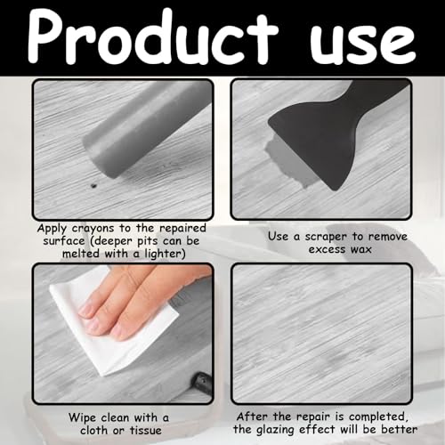 5 Stück Laminat Reparaturset, Holzwachs Reparatur WachsstäBchen, Weiß Grau Schwarz Parkett Reparaturset, Holz Reparaturset Set FüR Kratzer Und LöCher, MöBel Laminat Boden