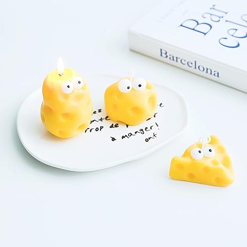 Miniatura 1 de Velas en forma de queso, vela decorativa de cera de soja aromática para regalo de cumpleaños, alivio perfecto del estado de ánimo, yoga para baño,