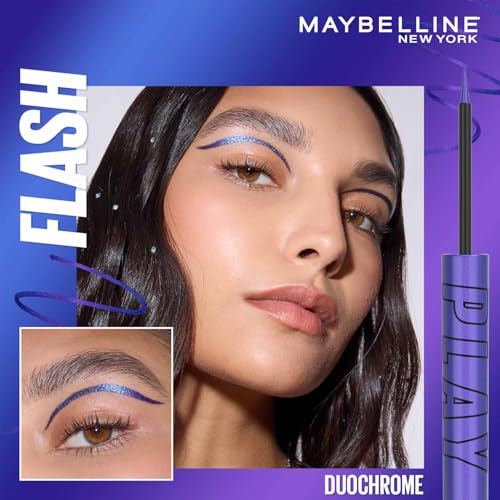 Image of Maybelline New York Tattoo Play Metallic Blue Liquid Eyeliner, Metallic | Longwear Waterproof Eyeliner, 2.1ml