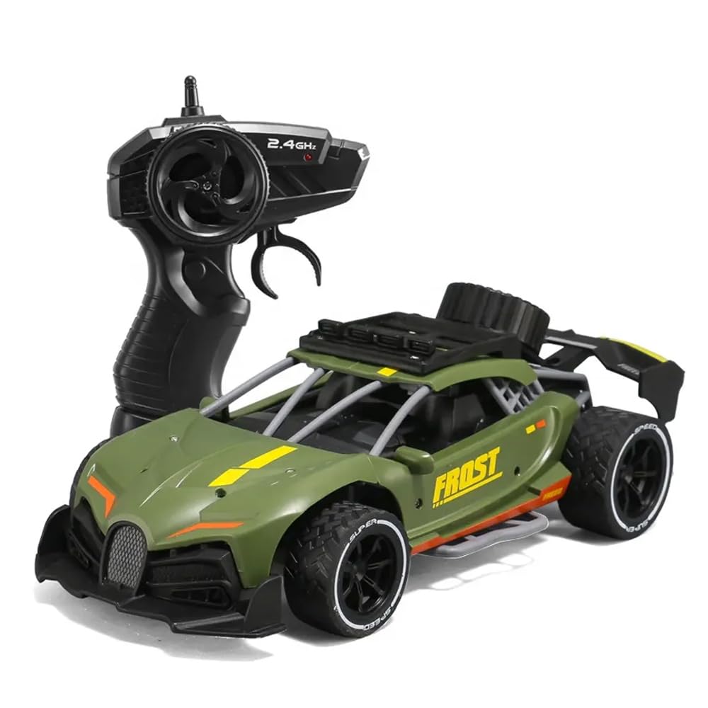 PARTEET 1:16 Scale RC Toy Car with Long Range 2.4 Ghz Joystick Remote Control - High Speed Durable Sports Vehicle with Rechargeable Battery - Ideal for Kids & Beginners (Dark Green)-image-30