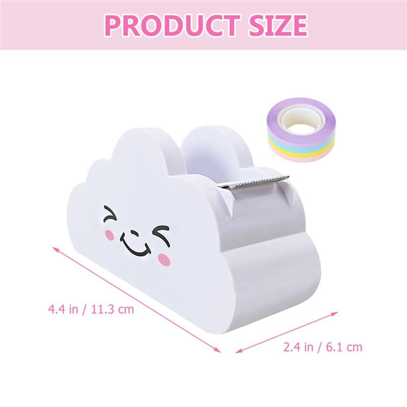JINGYAN Dozowniki taśmy biurowej Rainbow Tape Dispenser With Washi Paper Cutter Dispensers For Home Office School Adhesive Scrapbook Tool