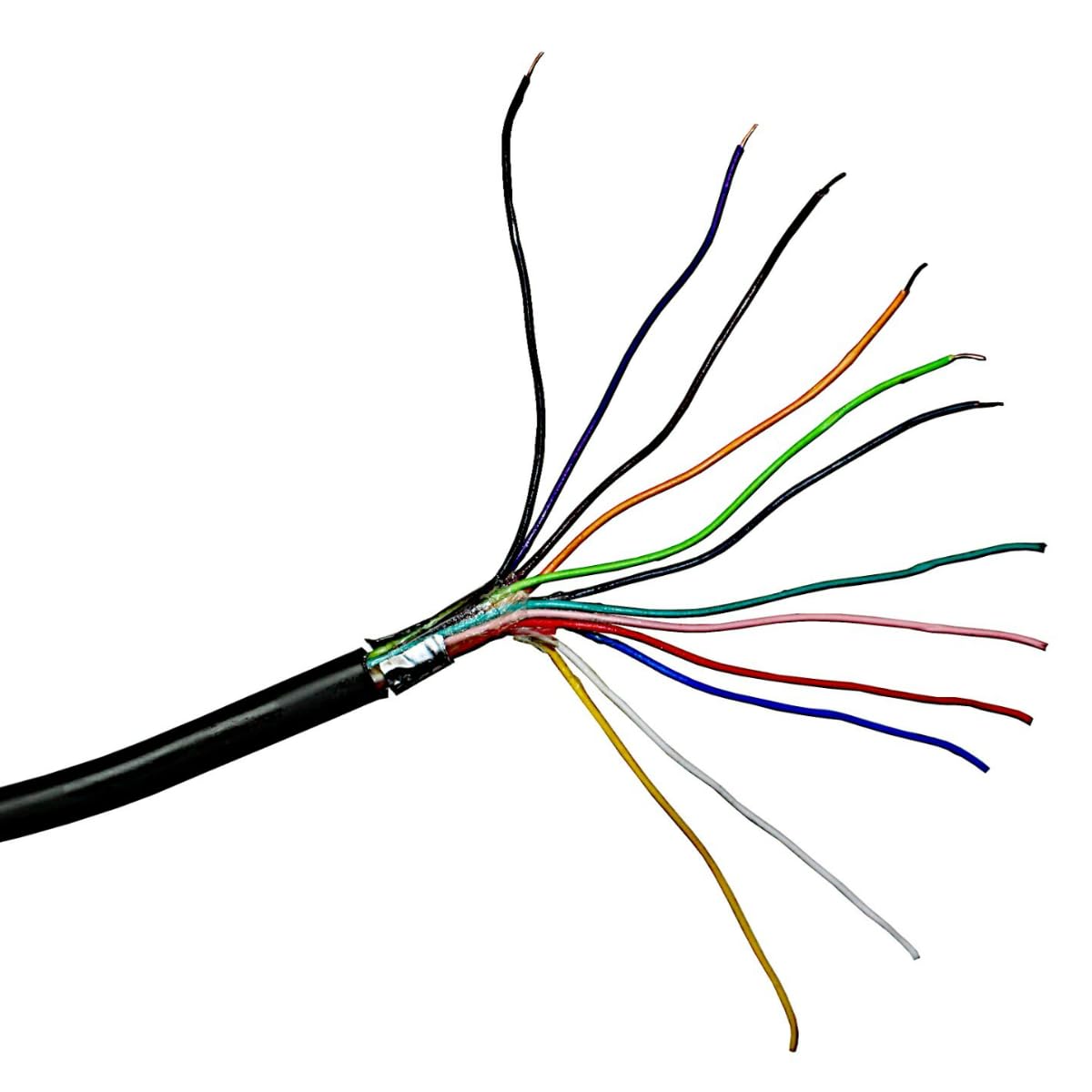 6 x 2 x 0,8 mm cavo di terra con gel idrofobo, cavo di controllo impermeabile, cavo di controllo per elettrovalvola/centralina, cavo telefonico (100 m), colore nero