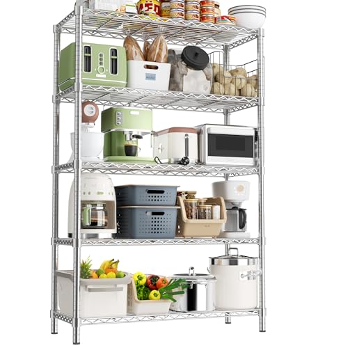 Image of ROOMTEC 5-Tier Wire Shelving Unit,36 inch W*14 inch D*72 inch H, Max Load 1750LBS