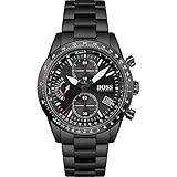 BOSS Chronograph Quarz Uhr für Herren mit Schwarzes Edelstahlarmband - 1513854
