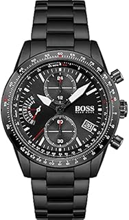 BOSS Chronograph Quarz Uhr für Herren mit Schwarzes Edelstahlarmband - 1513854