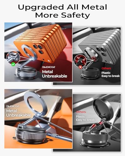 Image of DIMONCOAT 2026 Upgraded Vacuum for Magsafe Car Mount【119+LBS Strongest Suction & Dual-Form Design】 Magnetic Phone Holders for Your Car, 360 Adjustable Car Phone Holder Mount for iPhone 17 Pro S26