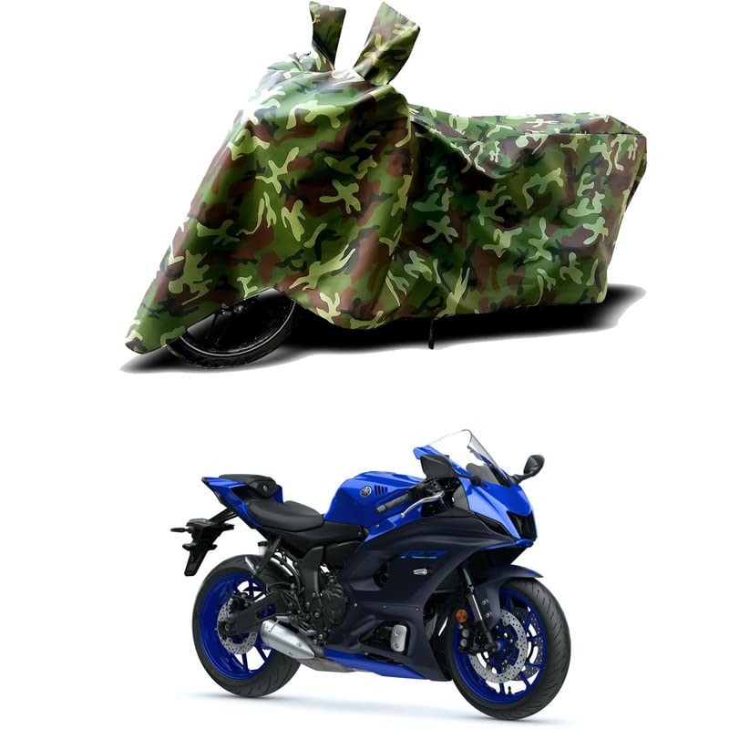 Image of 100% Water Resistant Full Bike Scooty Two Wheeler Body Cover Compatible for Yamaha R7 /UV-Rays /Heat Protection /Birds Dropping /Scratchproof /Dust Proof /Waterproof /All Varients[Green MJ]