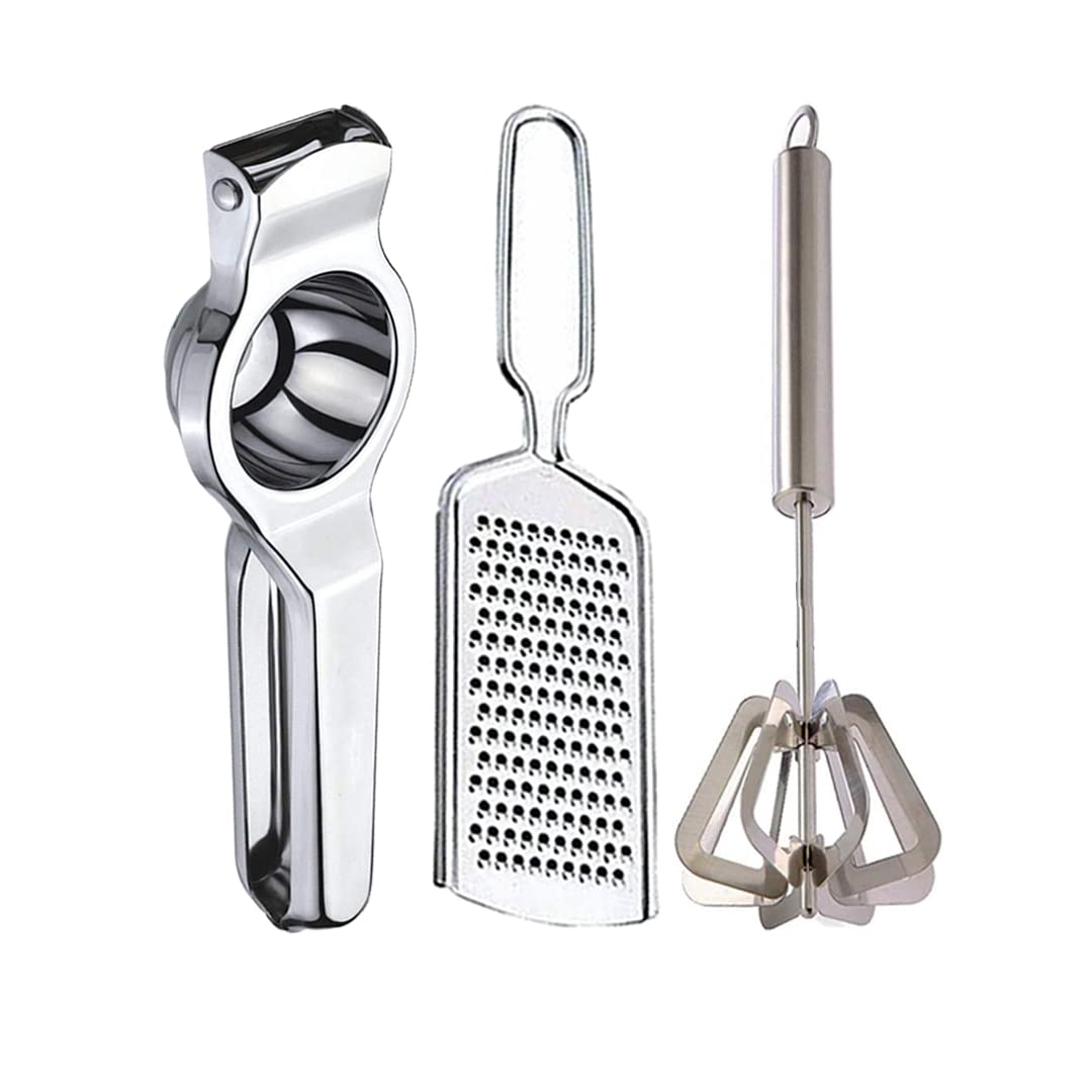 DreamBasket Stainless Steel Lemon Squeezer/Hand Juicer & Cheese Grater/Coconut Grater & Mathani/Hand Blender for Kitchen Tool Set (B0BK4R4R41) Amazon Price History, Amazon Price Tracker
