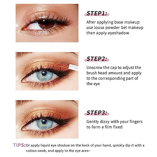 2 Pcs Liquid Glitter Eyeshadow Sticks.quick-Drying Yellow Wine Red Liquid Sparkling Shimmer Highlighter Eye Shadow Liner Makeup.waterproof Face Highlight Inner Corner Eye Looks 3+9 #TOP4