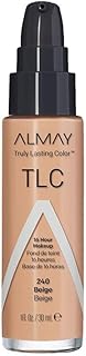 Almay Liquid Foundation, Truly Lasting Color, Long Wearing Natural Finish, Vitamin E and Lemon Extract, Hypoallergenic, Cruelty-Free, Dermatologist Tested, 240 Beige, 1 fl oz