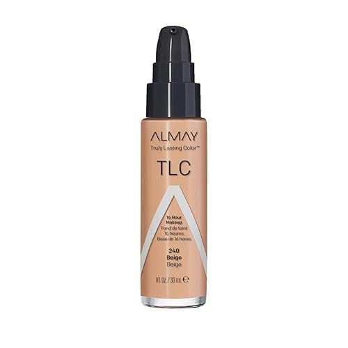 Almay Maquillaje líquido de color verdaderamente duradero, base de acabado natural de larga duración con vitamina E y extracto de limón,
