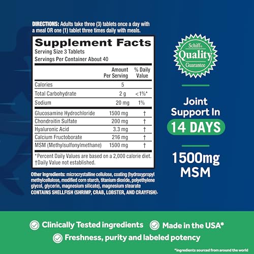 11 Best Joint Supplements for Knees: Expert-Tested Solutions for Adults Over 50 2 Move Free Advanced Glucosamine Chondroitin MSM Joint Support Supplement, Supports Mobility Comfort Strength Flexibility & Bone - 120 Tablets (40 servings)*
