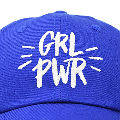 Dalix Girl Power Baseball Cap Dad Hat Womens Girls Teens In Royal Blue #TOP1
