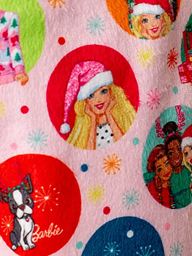 INTIMO Barbie Girls' Christmas Santa Characters Tis The Season Sleep Pajama Set4