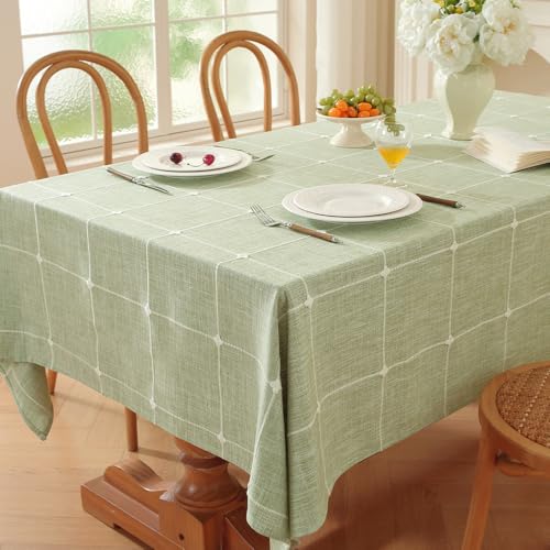 Plenmor Leinen Tischdecke Abwaschbar 180x135cm Baumwolle Tischdecke – Ansicht 6