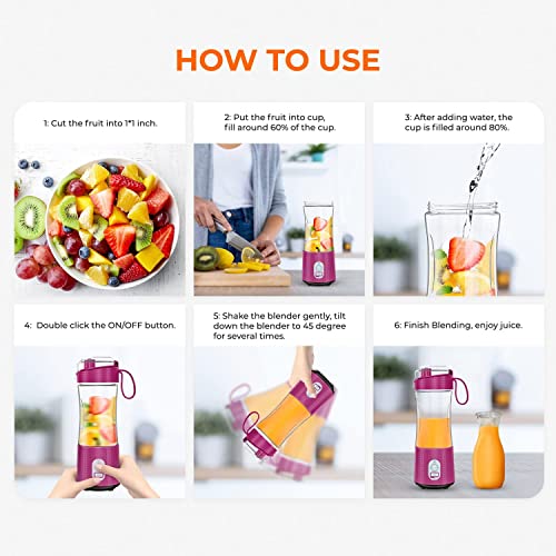 Personal Size Blender Smoothies And Shakes, Aoozi Portable Blenders, Mini Blender Usb Rechargeable, Handheld Blender Sports,Travel And Home #TOP5