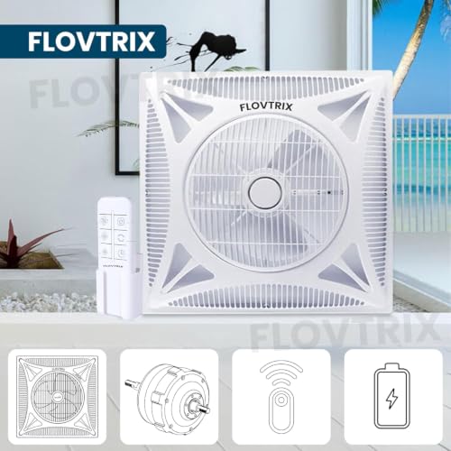 Image of Ceiling Fan Dual Balls Bearing AC Ceiling Mounted Fan With Pure Copper Motor,360 Air Flow Ceiling Fan With Remote Control For Home And Commercial Use 600 x 600 mm - White (ST-01)