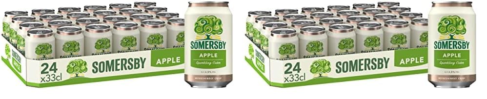 Somersby Apple Cider 0,33 l Dose| 24 Dosen fruchtiger Apfel Cider mit 4,5% Vol. ohne künstliche Farb-und Aromastoffe (24 x 0,33 l) (Packung mit 2)