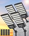 JAYNLT Outdoor Solar Lights, IP66 Waterproof, 3000K/4000K/6500K Dusk to Dawn Solar Floodlight Security Lights with Motion Sensor and Remote Control for Yard, Garage, Street - 4-Pack