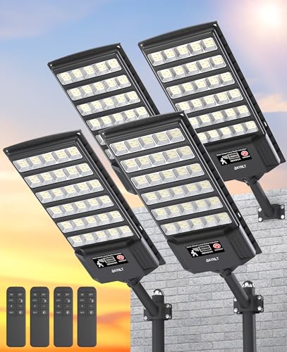 Farolas solares exterior JAYNLT 4 unidades con sensor de movimiento para patio