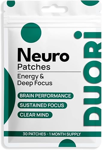 Neuro Patch - Apoyo para el enfoque y el cerebro - Cafeína natural + L-teanina + Rhodiola + extracto de pimienta negra - Parche de enfoque cerebral