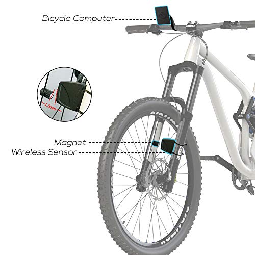 Wireless Bike Computer,Multifunction Wireless with Extra Large LCD Backlight Display Bike Speedometer and Odometer with Automatic Wake-up Multifunction Fits All Bikes