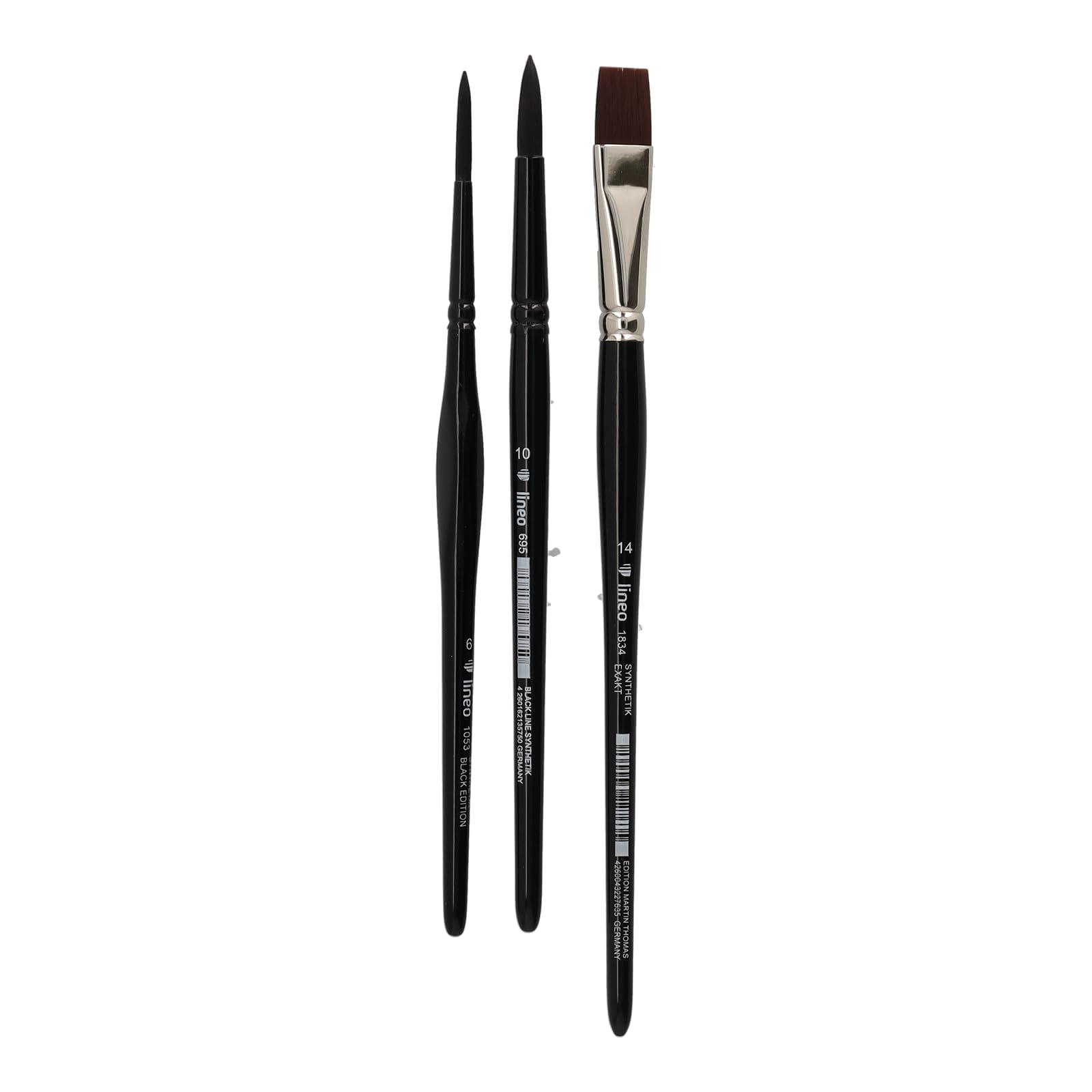 Pinceaux d'artiste fins Lineo 41136 set 3 pièces pour peinture acrylique et aquarelle