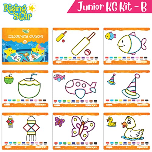 Image of Rising Star Preschool Learning Junior KG Kit B| Pattern Writing| Alphabet Capital & Small Letters| Numbers 1-50| General Knowledge| Rhymes & Stories| ... Kids Early Learning Books | Ages 4-5 Years