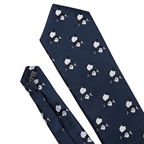 Image of Barry.Wang Silk Ties for Men Fun Necktie and Tie Clip Set for Wedding Party Business Formal Extra Long