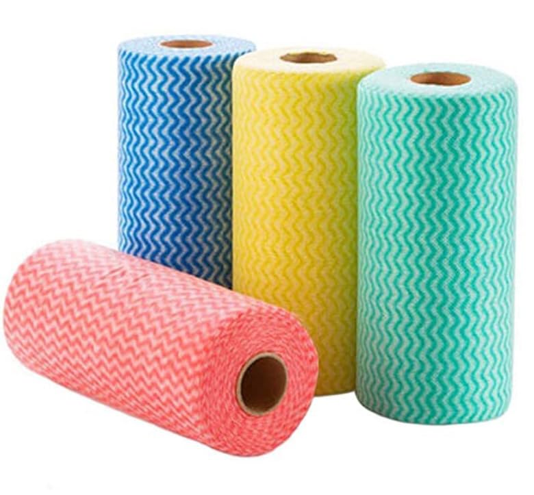 Pack of 4 Multipurpose Kitchen Roll/Tissue/Towel Washable & Quick-Dry Non-Woven cloth, Dish Towel, for Kitchen Cleaning, Home Cleaning Super Absorbent Reusable Tissue 80 Pulls each roll