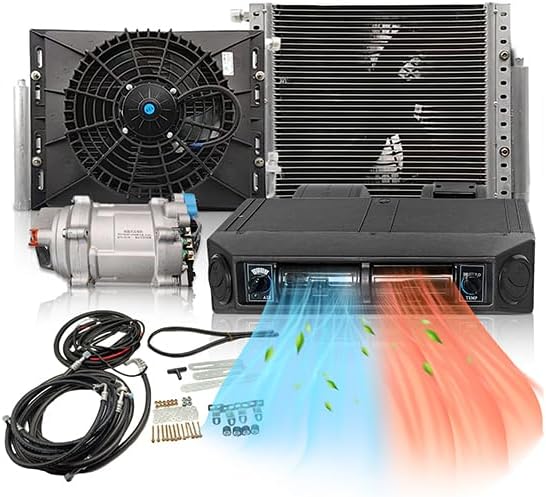 12000 BTU 12V Under Dash Air Conditioner with Heater – Universal 12V DC A/C Kit System, Electric DC Underdash AC | Cold & Warm Dual Mode | Fits RV, Camper, Motorhome, Truck, Van, Sedan, Pickup