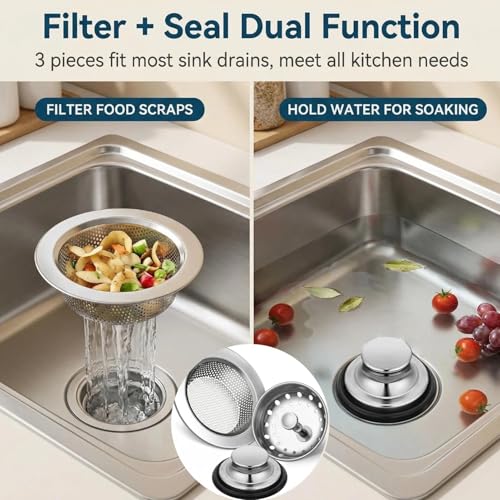 Set colador y tapón para fregadero de cocina miniatura 4