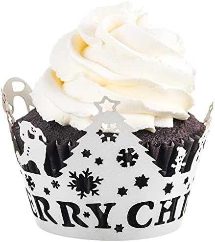 KwikCake Xmas Tree Cupcake Wrappers x 50pcs. Choose from 2 styles Christmas holders.