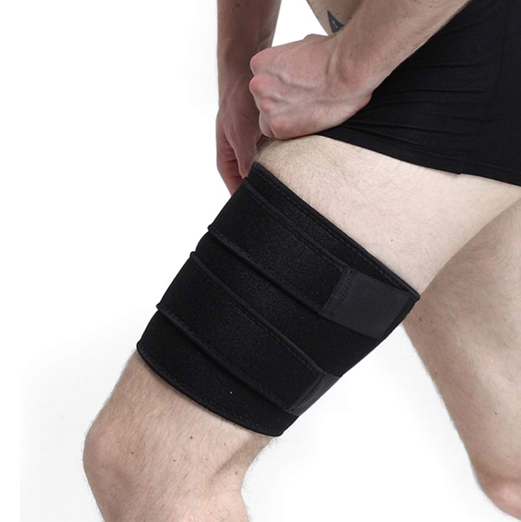Thigh Brace Support Adjustable Upper Leg Wraps（1 single
