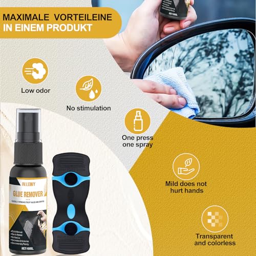 ALLONY 100ml Sekundenkleber Entferner, Aufkleberentferner, Klebereste Entferner Fensterrahmen, Klebereste Entferner für Aufkleber und Etiketten effektiv von Oberflächen Entfernt