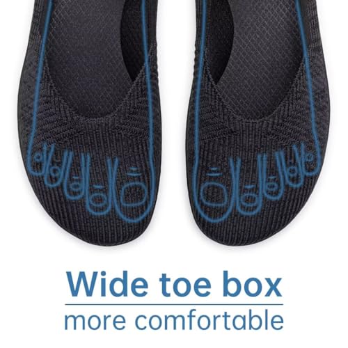 Frank Mully Womens Flat Shoes Wide Toe Box Knitted Flats Comfort Wide Width Walking Flats3