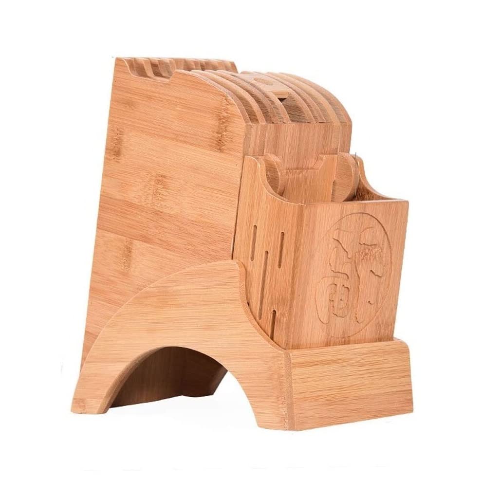 Bloque Cuchillos Cocina Bloque De Cuchillos De Bambú Sin Cuchillos Porta Cuchillos Organizador De Almacenamiento De Cuchillos for Cuchillos Tijeras