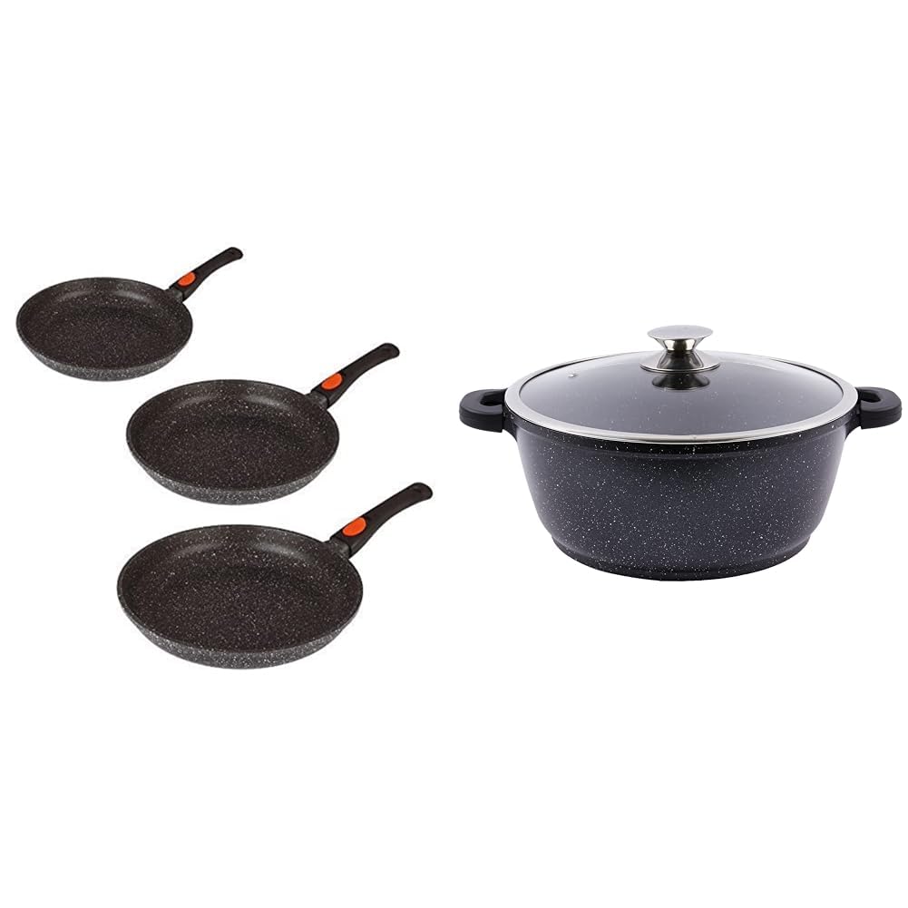 Kamberg 0008019, lot de poêles et faitout, induction, manches amovibles