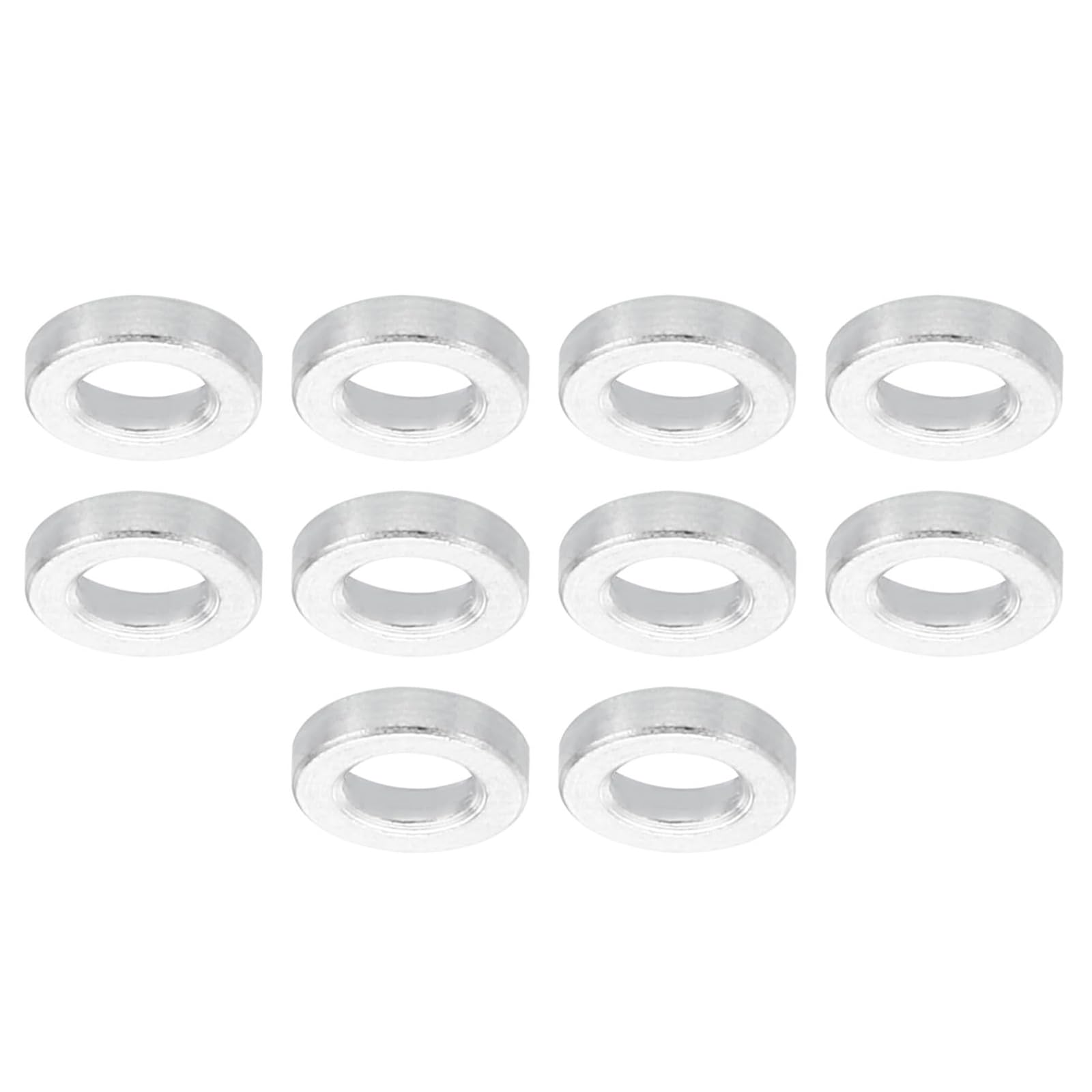 Unifizz M3 Aluminium Spacers, 10Pcs Round Metal Spacer Tubes 3.1mm ID x 5mm OD x 1.5mm Length Unthreaded Aluminium Standoff for M3 Screw Bolt Assemblies — image 1