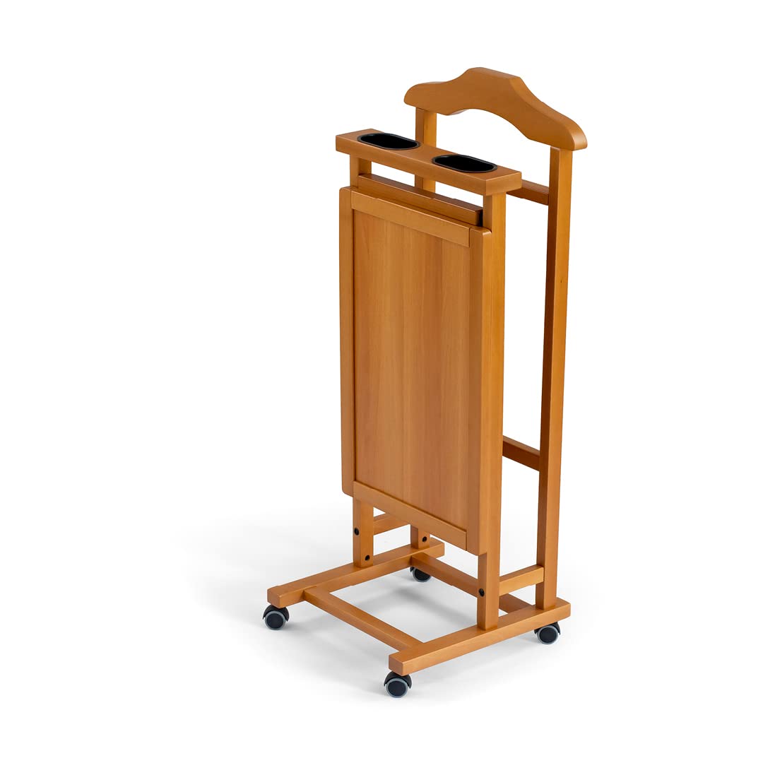 Arredamenti Italia Indossatore per camera da letto ALVARO, Legno - Con Vassoio - Chiudibile - Finitura Ciliegio Ar-It il cuore del legno