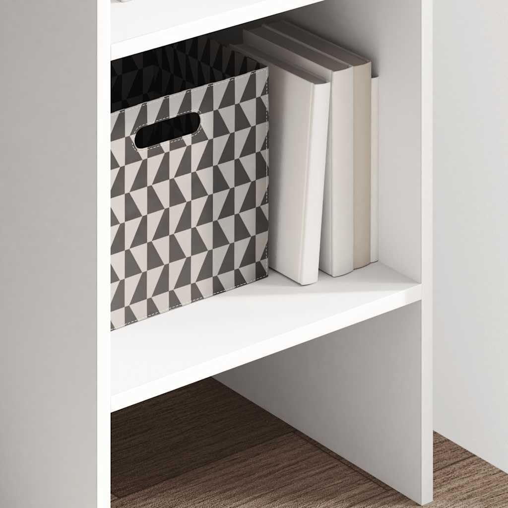 Bücherregal Weiß 40x35x180 cm aus Holzwerkstoff mit 5 geräumigen Fächern, modernes Bücherregal für Bücher, Zeitschriften und Dekoration, pflegeleicht mit feuchtem Tuch